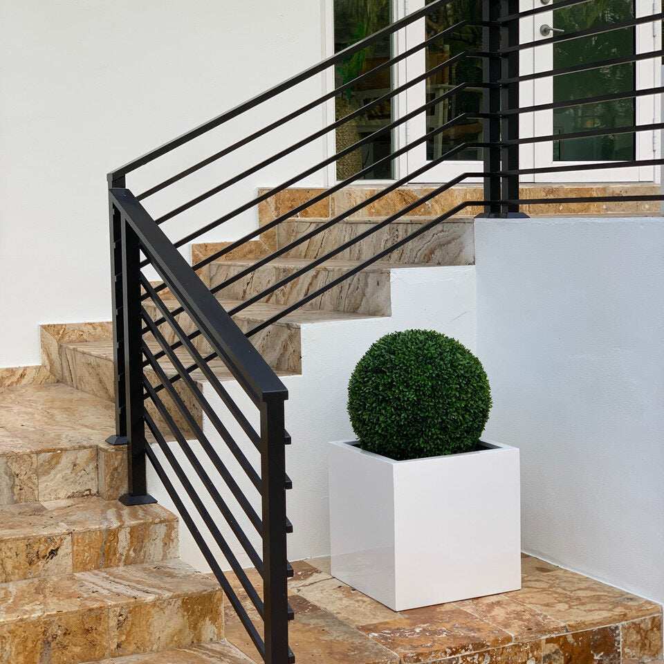 Large Block Fiberglass Planter with 20″ Topiary
(1 in Stock)
