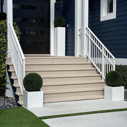 Medium Block Fiberglass Planter with 20″ Topiary